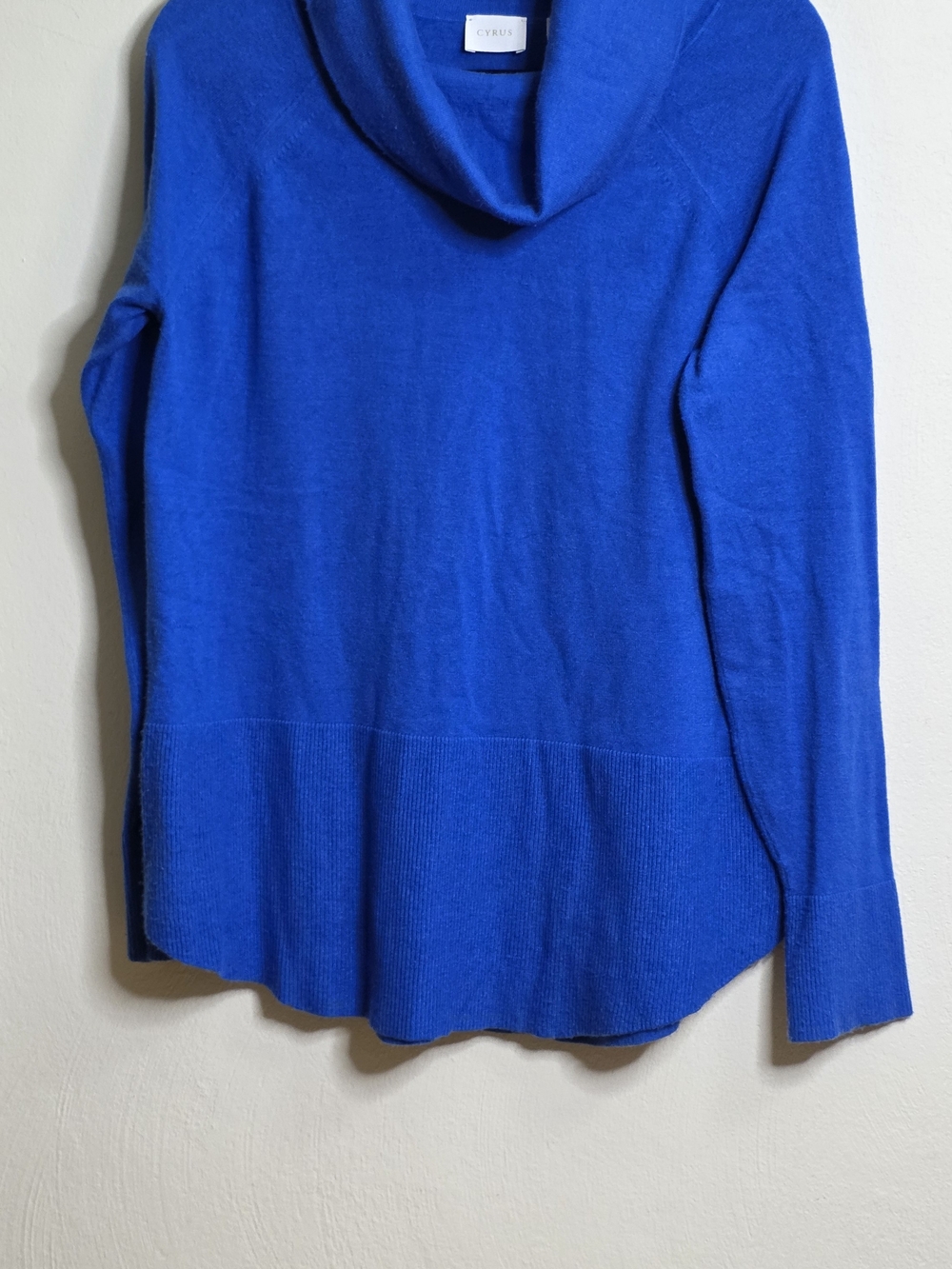 Cyrus Royal Blue Cowl Neck Sweater